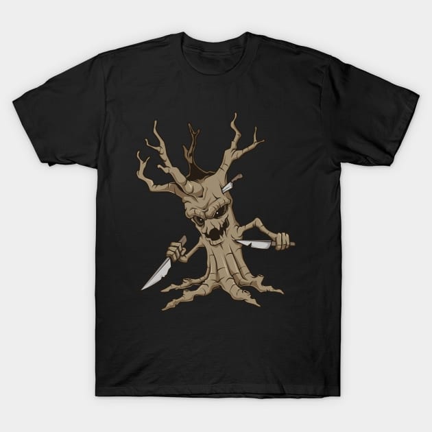 Monster plants - horror knife tree T-Shirt by Modern Medieval Design